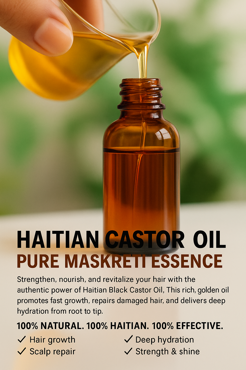 Haitian Black Castor Oil – Pure Maskreti Essence